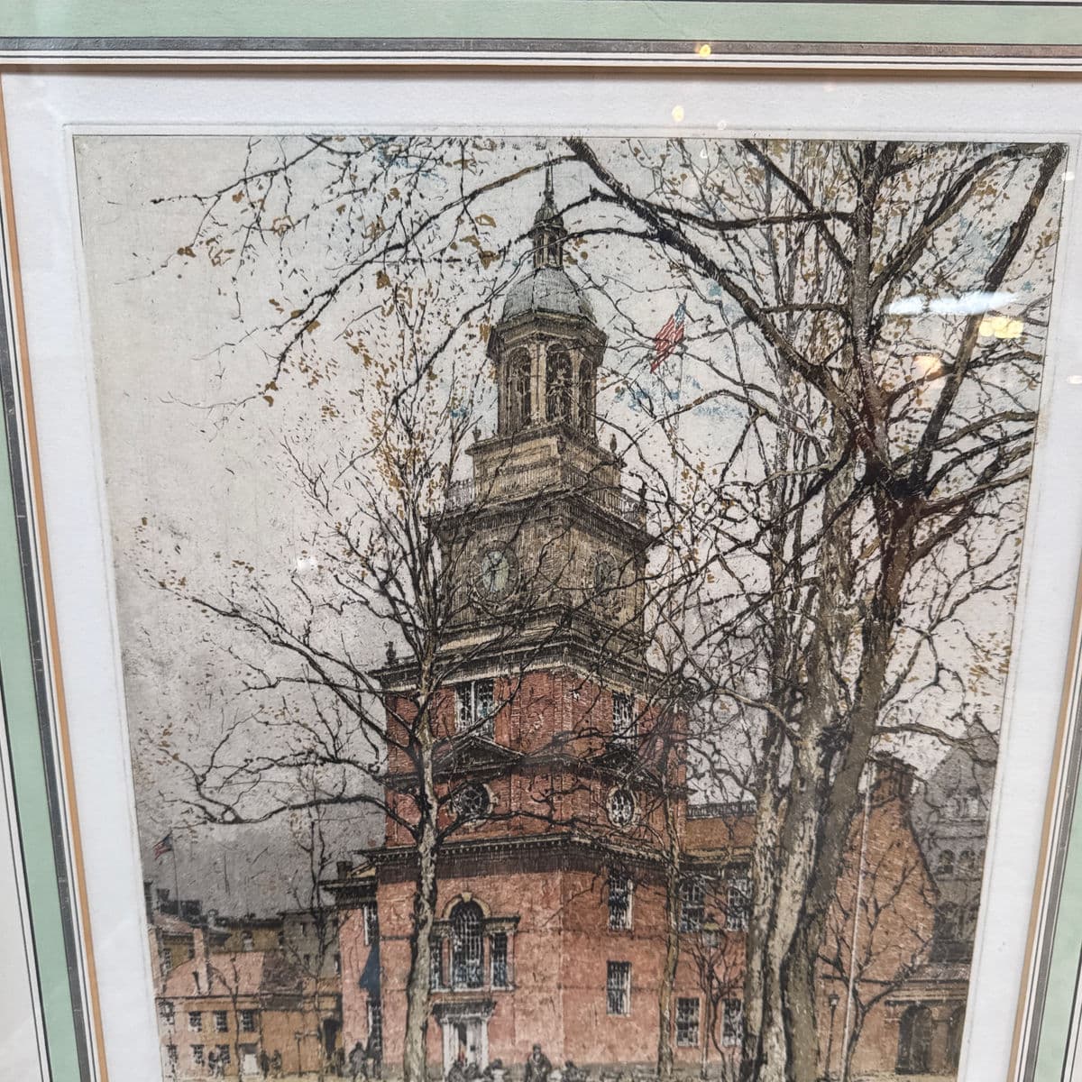 Luigi Kasimir Philadelphia Independence Hall Etching, Signed Circa 1920s - Thumbnail 13