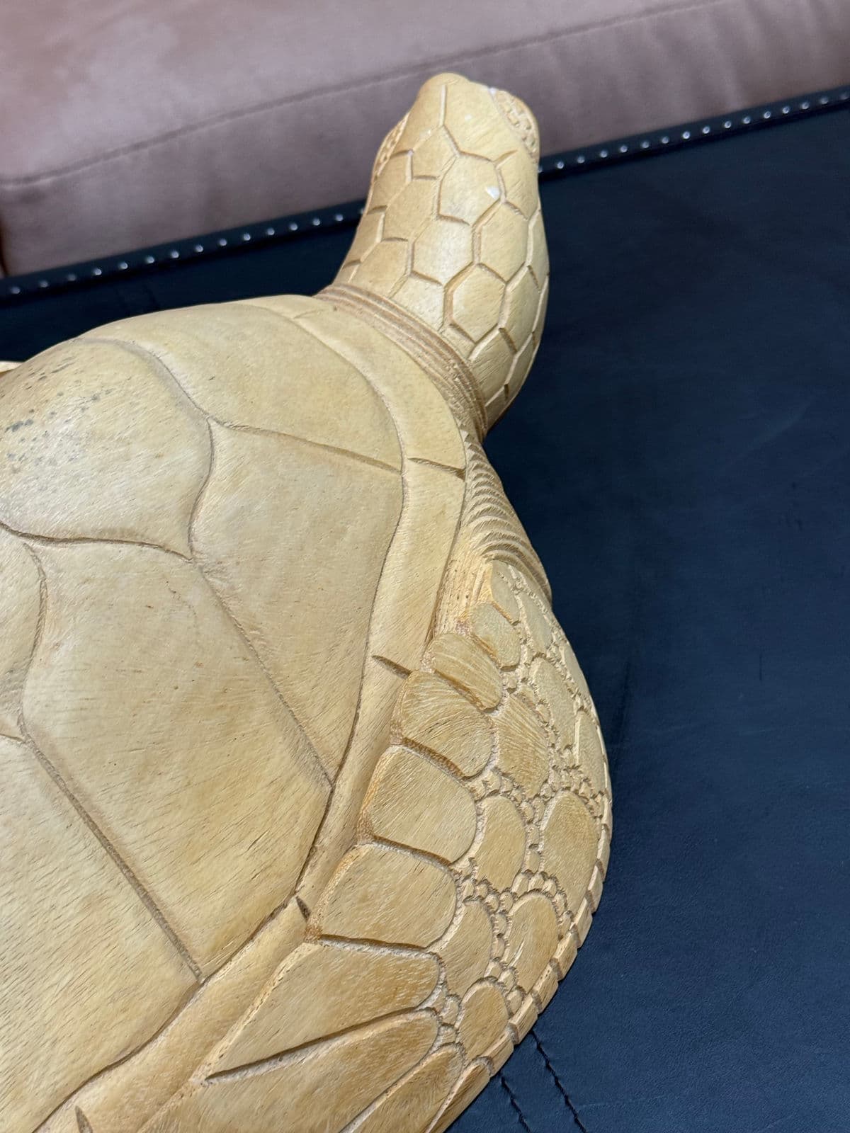 Coastal Carved Wood Sea Turtle Sculpture - Thumbnail 8
