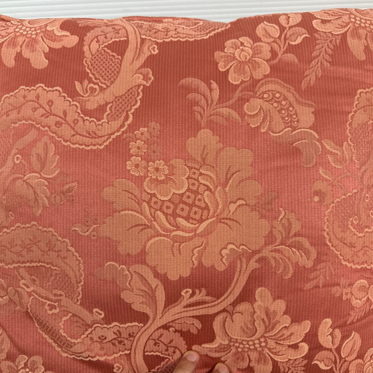 Rose Pink Floral Brocade Throw Pillows, Set of Three - Thumbnail 6