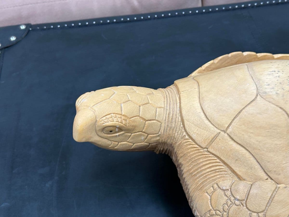 Coastal Carved Wood Sea Turtle Sculpture - Thumbnail 10