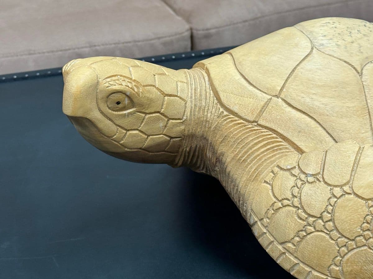 Coastal Carved Wood Sea Turtle Sculpture - Thumbnail 13