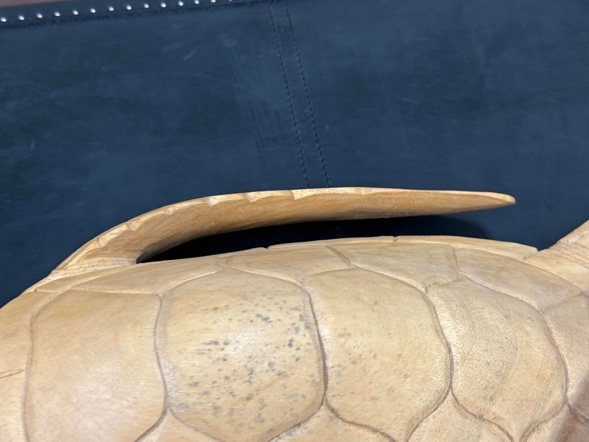 Coastal Carved Wood Sea Turtle Sculpture - Thumbnail 11