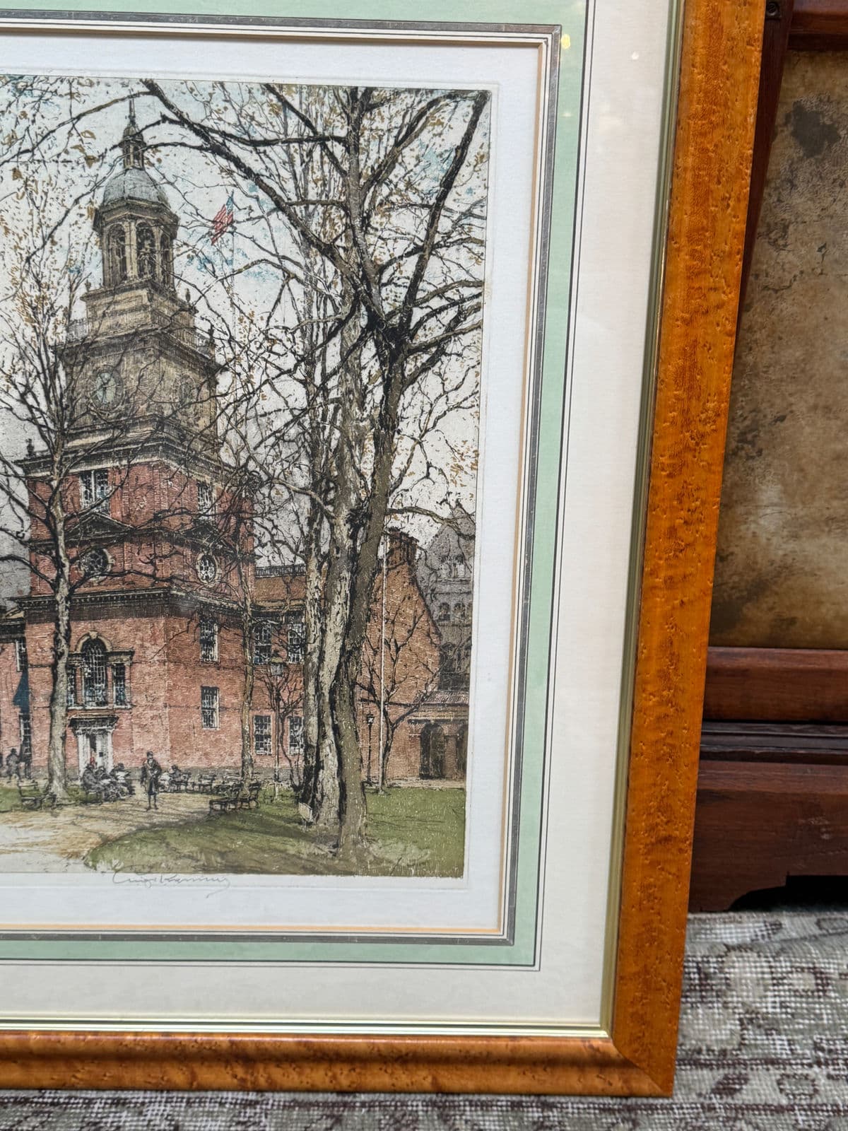 Luigi Kasimir Philadelphia Independence Hall Etching, Signed Circa 1920s - Thumbnail 12