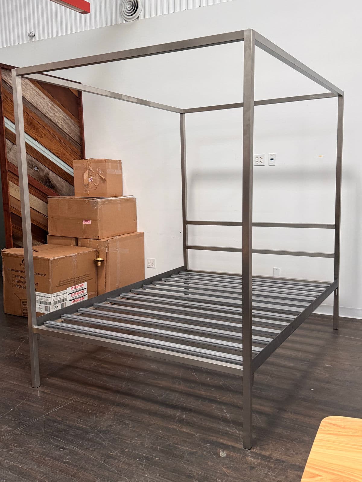Queen Size Room & Board Architecture Stainless Steel Bed Frame - Thumbnail 3