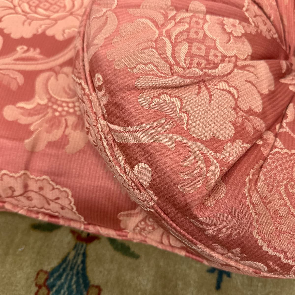 Rose Pink Floral Brocade Throw Pillows, Set of Three - Thumbnail 12