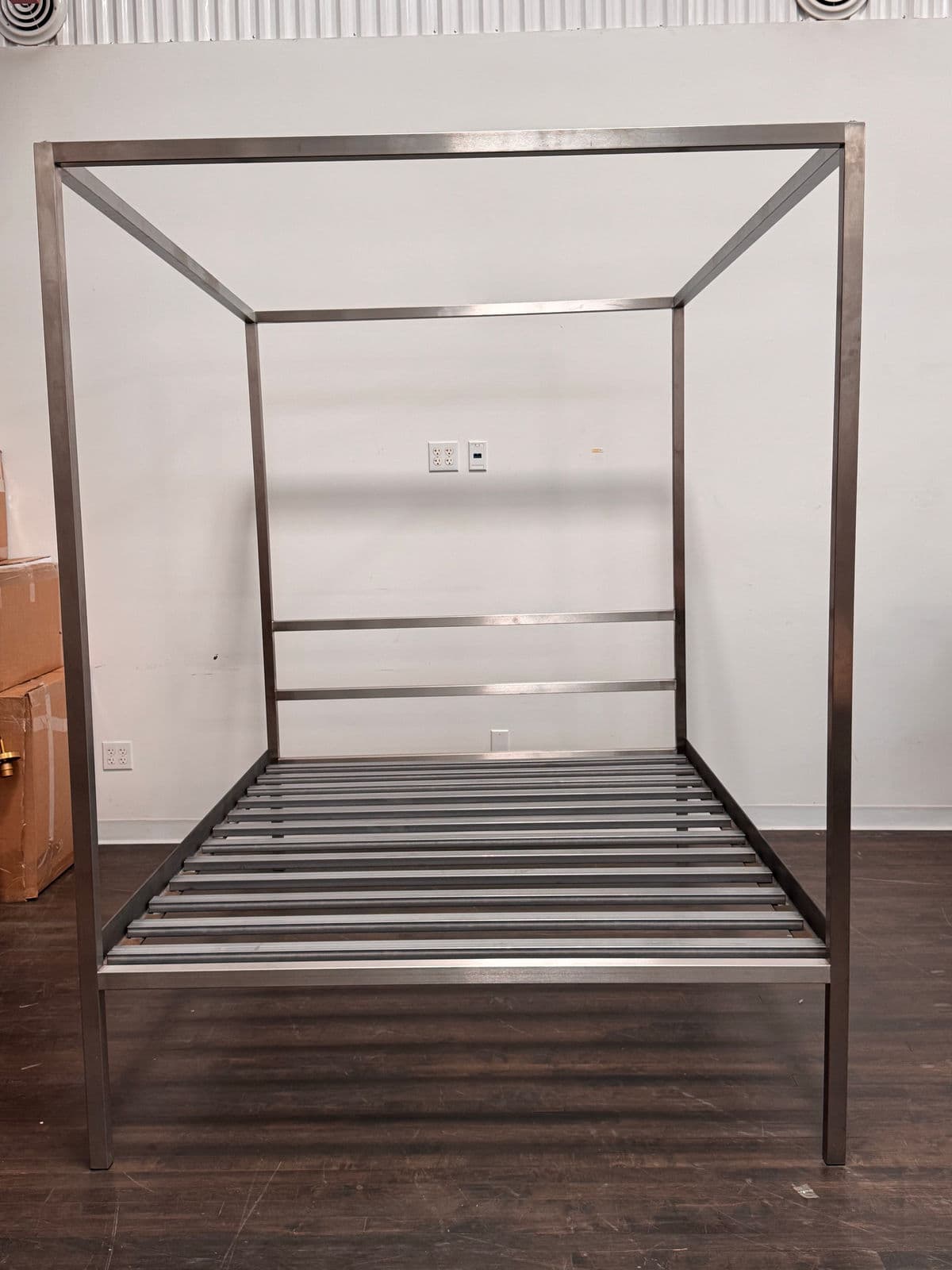 Queen Size Room & Board Architecture Stainless Steel Bed Frame - Thumbnail 4