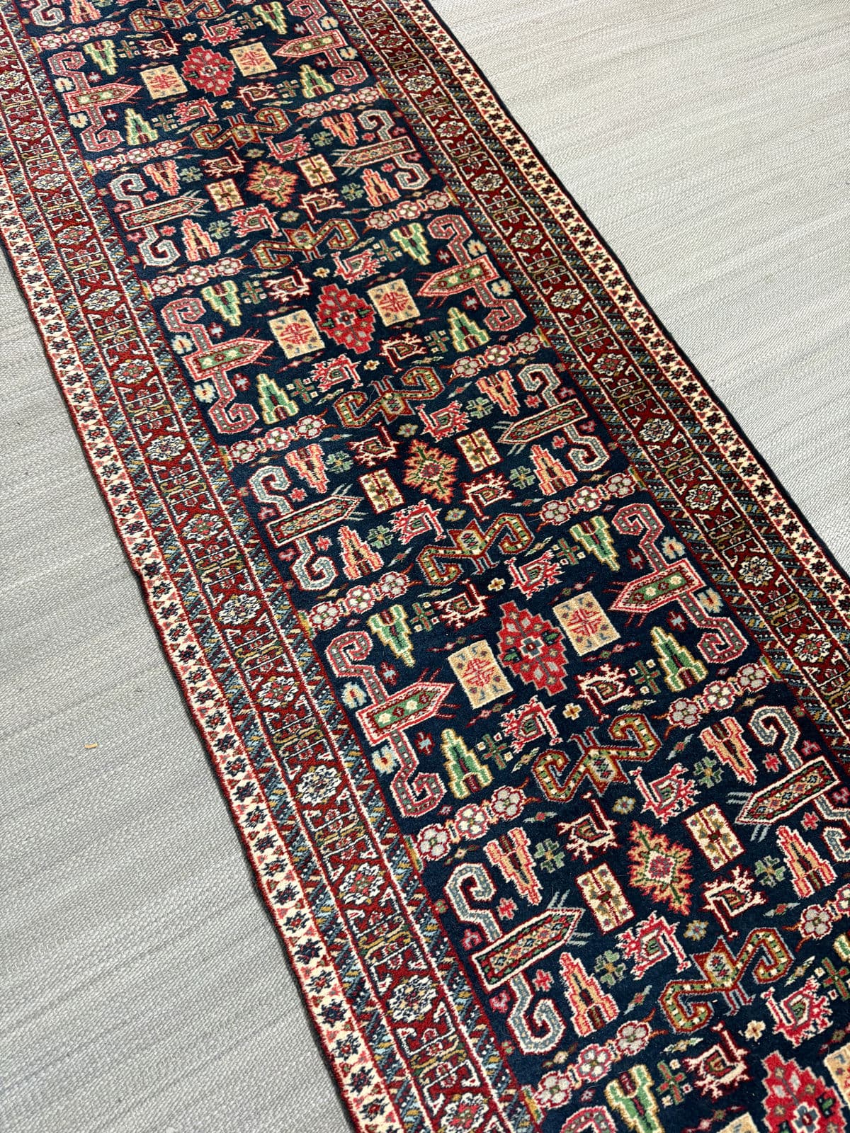 2ft 7in × 15ft Genuine Hand Woven Persian Kurdish Runner Rug - Thumbnail 11