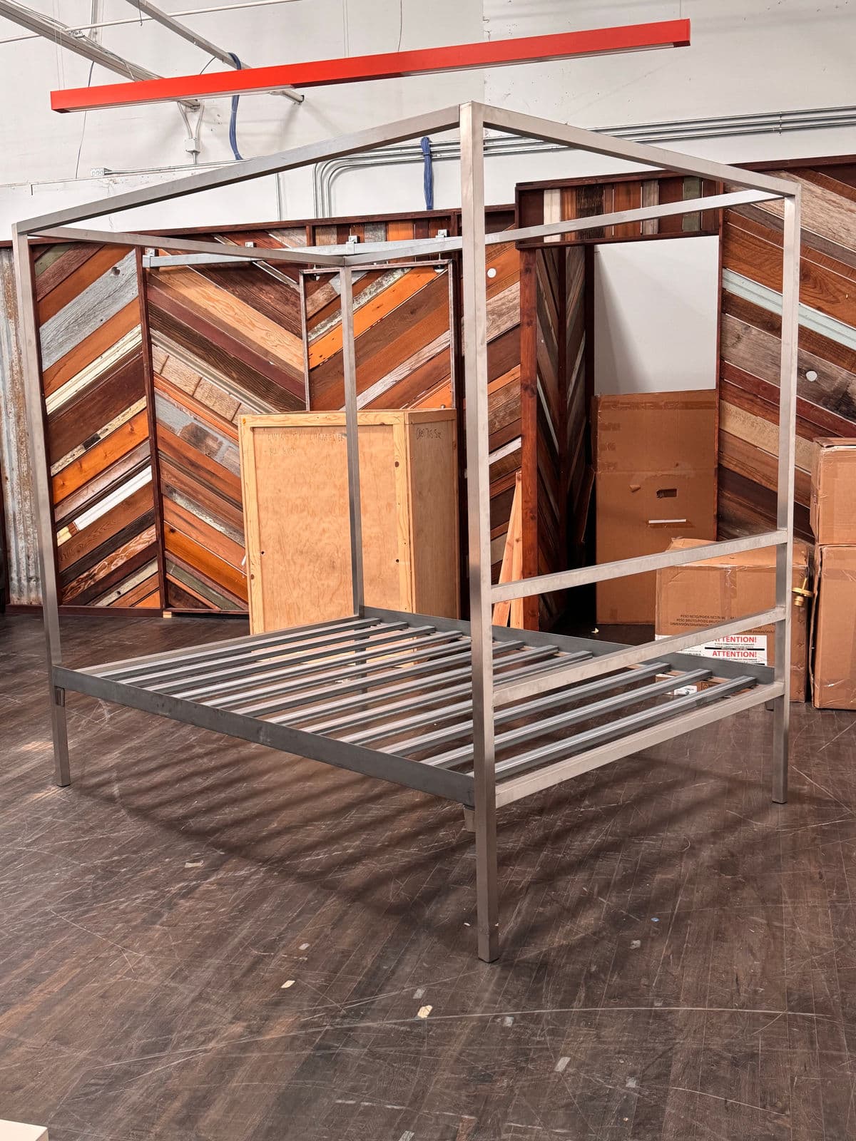 Queen Size Room & Board Architecture Stainless Steel Bed Frame - Thumbnail 6