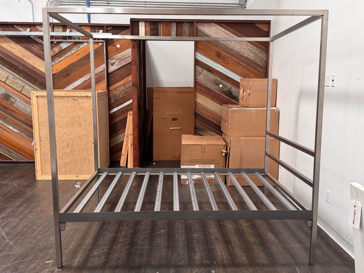 Queen Size Room & Board Architecture Stainless Steel Bed Frame - Thumbnail 5