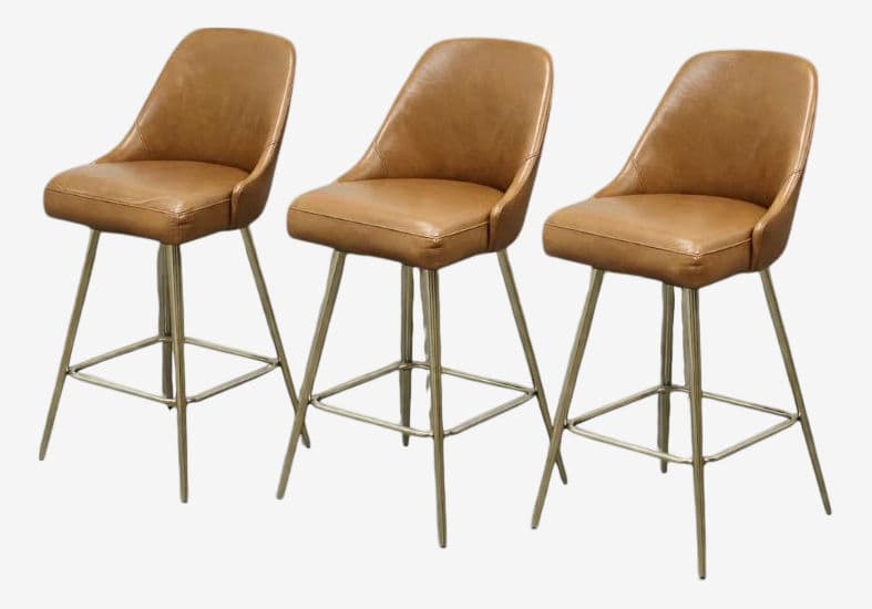 West Elm Mid Century Swivel Counter Stools, Set of Three - Image 1