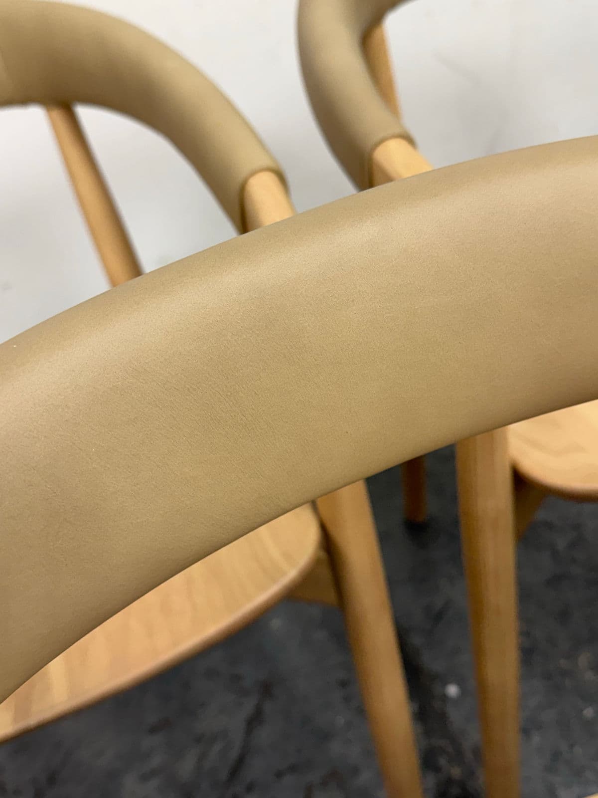 West Elm Irvine Sand Leather Dining Chairs, Set of Six - Thumbnail 7