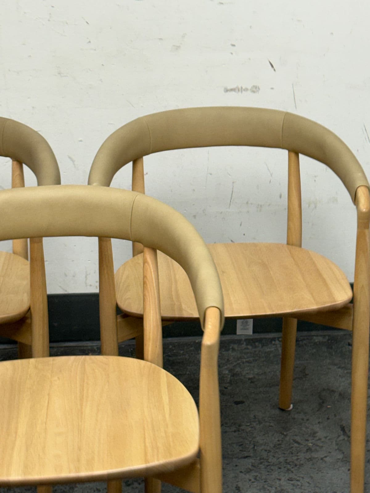 West Elm Irvine Sand Leather Dining Chairs, Set of Six - Thumbnail 6