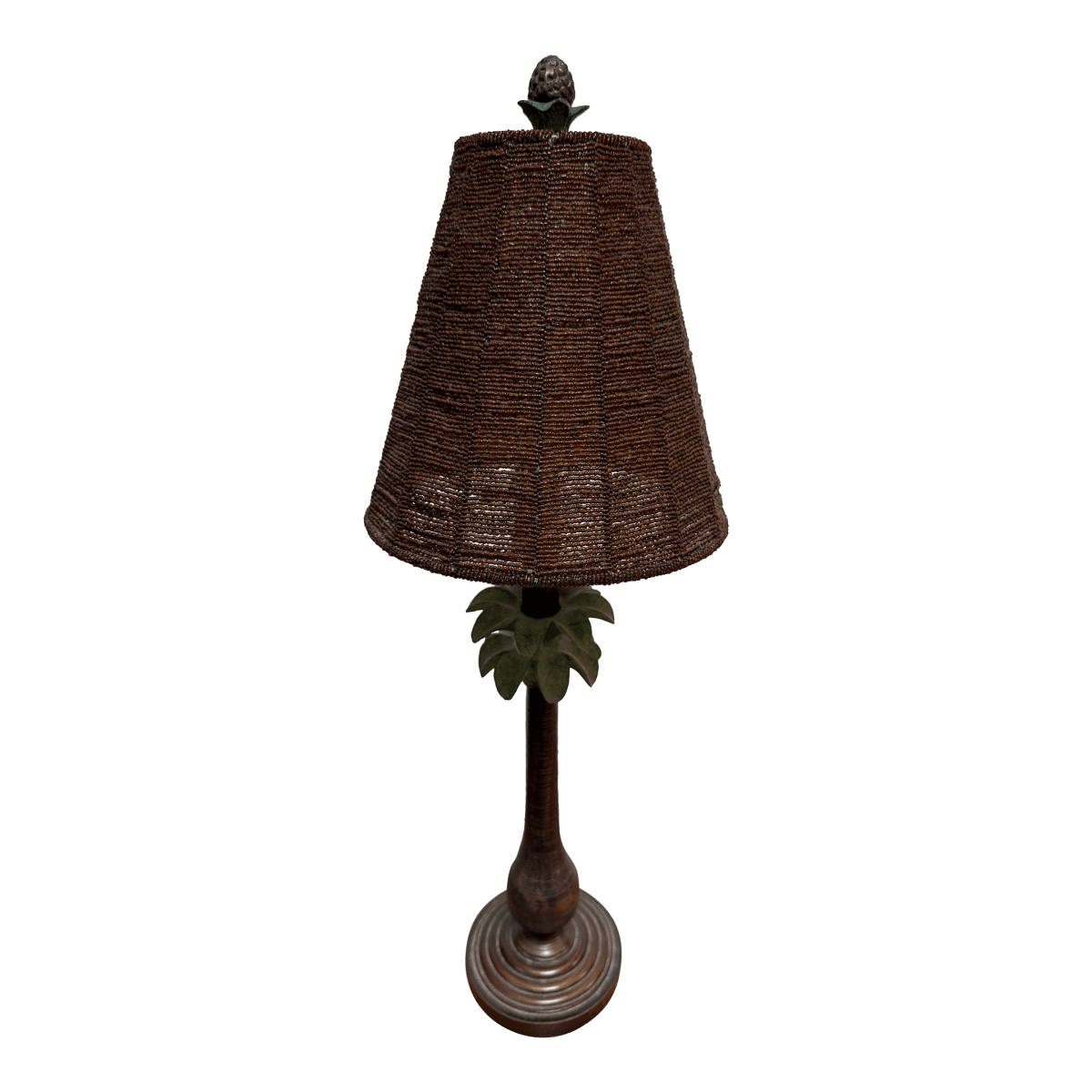 Tropical Palm Tree Table Lamp With Beaded Shade - Thumbnail 2