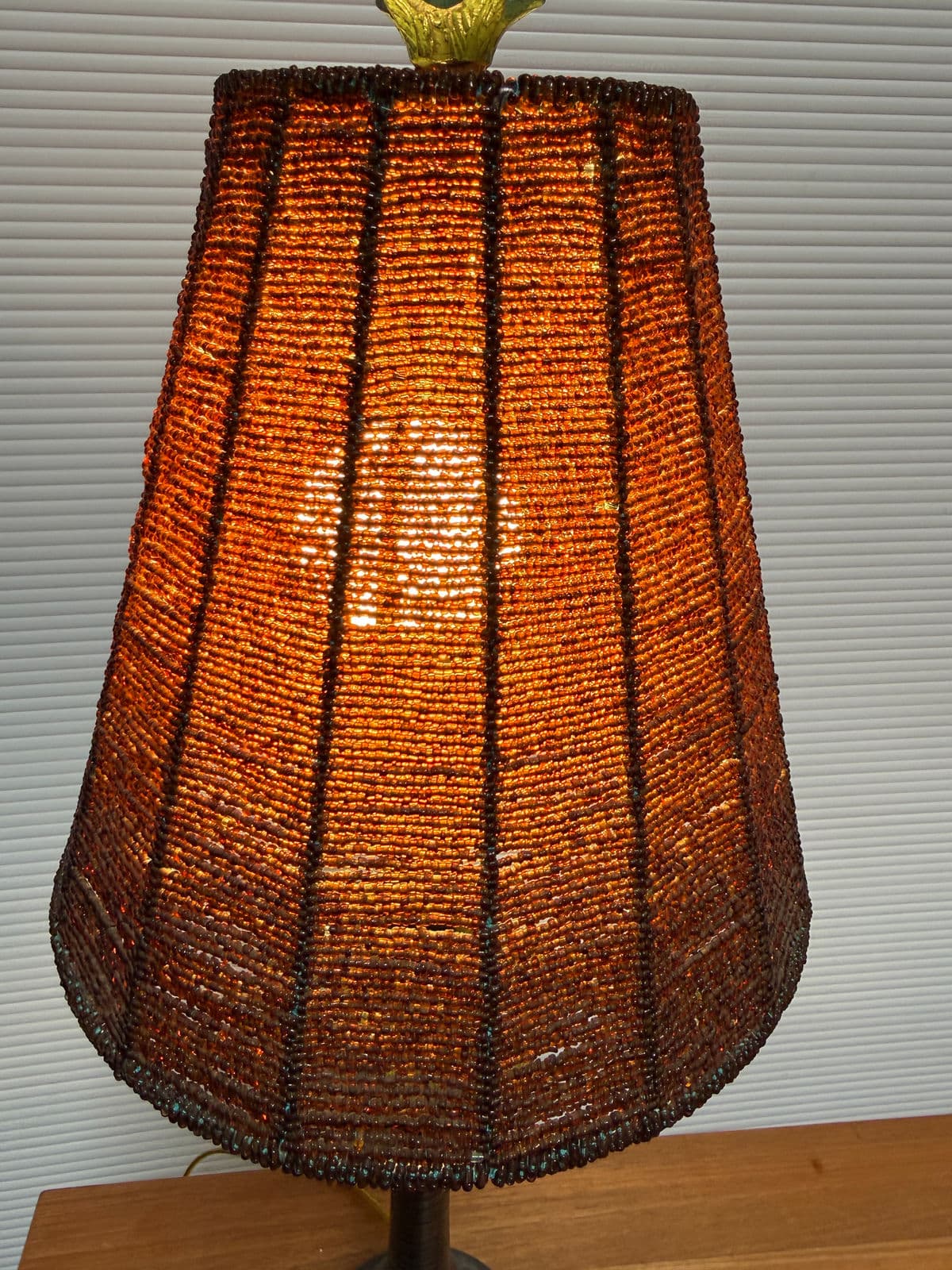 Tropical Palm Tree Table Lamp With Beaded Shade - Thumbnail 8