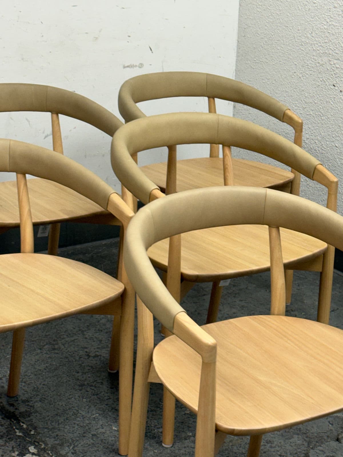 West Elm Irvine Sand Leather Dining Chairs, Set of Six - Thumbnail 9