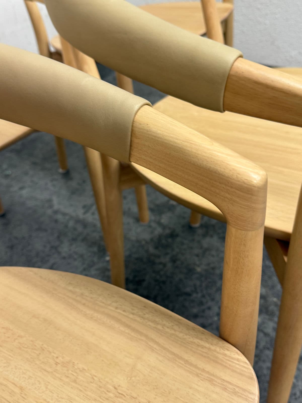 West Elm Irvine Sand Leather Dining Chairs, Set of Six - Thumbnail 12