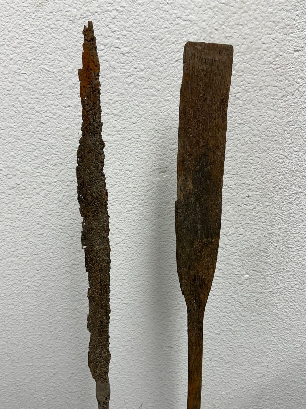 Wood + Iron Oar Artifacts on Stands, 19th Century - Thumbnail 4