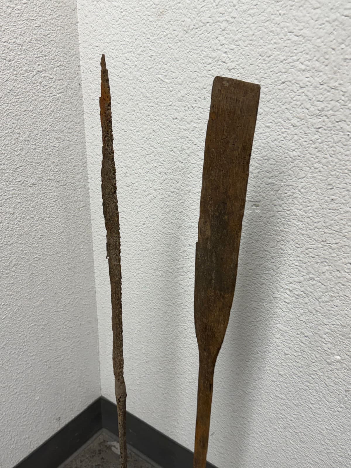 Wood + Iron Oar Artifacts on Stands, 19th Century - Thumbnail 5