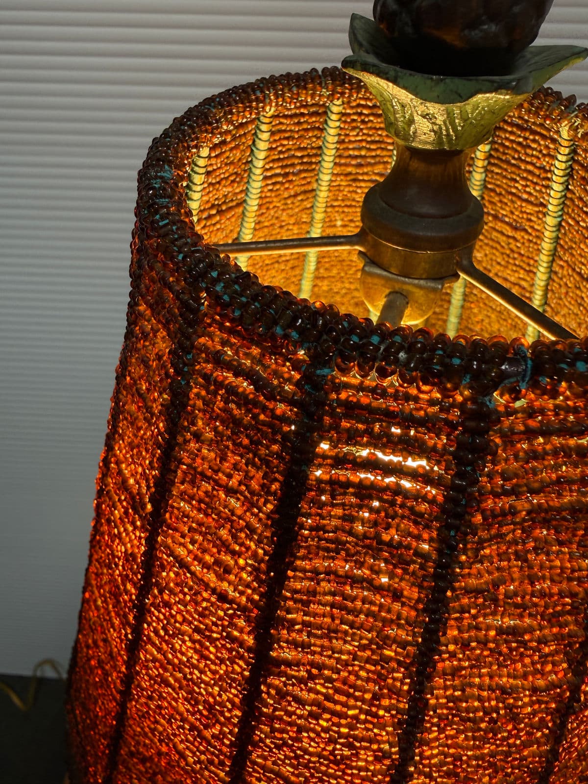 Tropical Palm Tree Table Lamp With Beaded Shade - Thumbnail 7