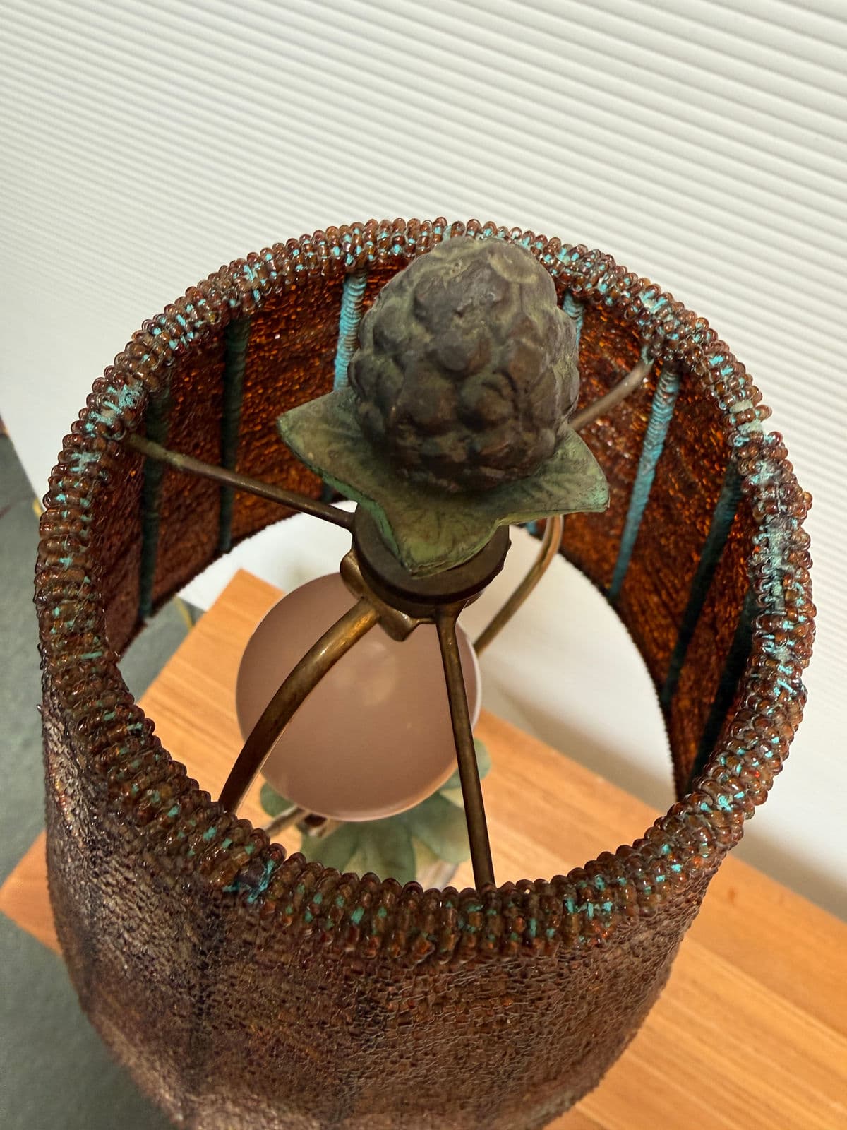 Tropical Palm Tree Table Lamp With Beaded Shade - Thumbnail 9