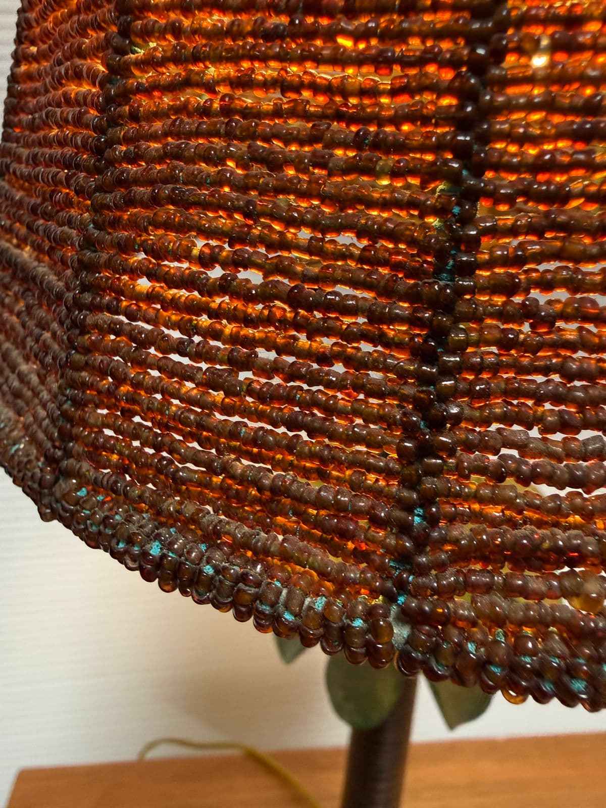 Tropical Palm Tree Table Lamp With Beaded Shade - Thumbnail 6