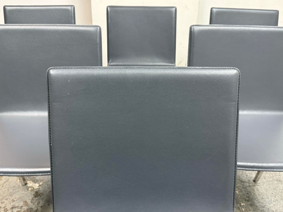 Cb2 Phoenix Carbon Gray Dining Chairs, Set of Six - Thumbnail 7