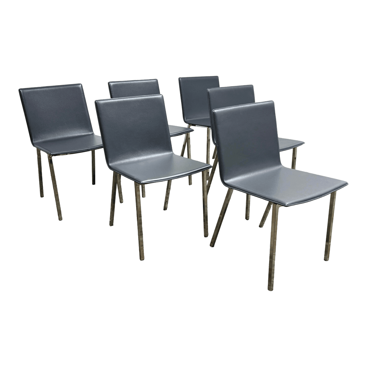 Cb2 Phoenix Carbon Gray Dining Chairs, Set of Six - Thumbnail 2