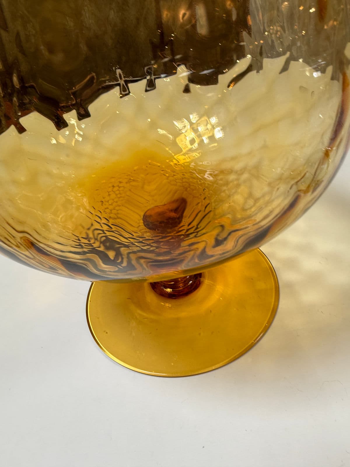 Empoli Italian Amber Glass Vase - Thumbnail 8