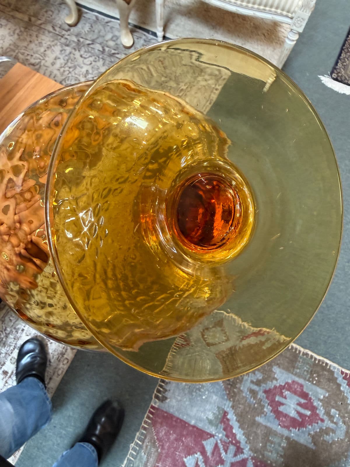 Empoli Italian Amber Glass Vase - Thumbnail 10