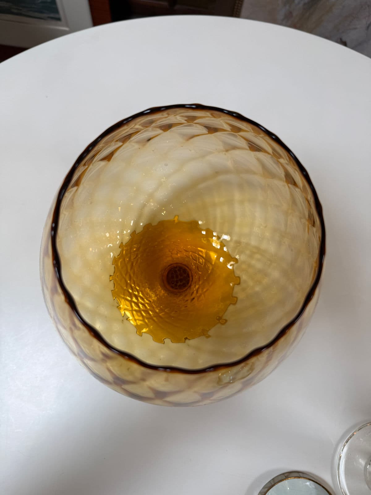 Empoli Italian Amber Glass Vase - Thumbnail 11