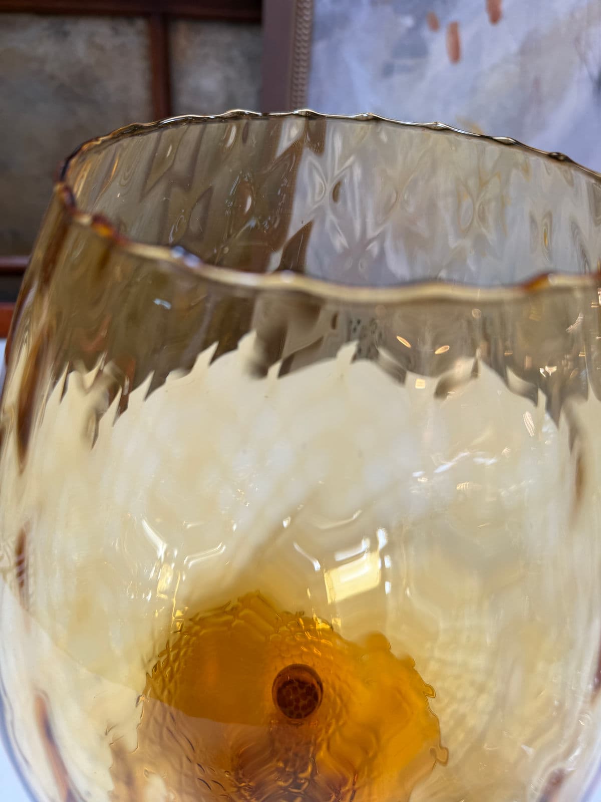 Empoli Italian Amber Glass Vase - Thumbnail 12