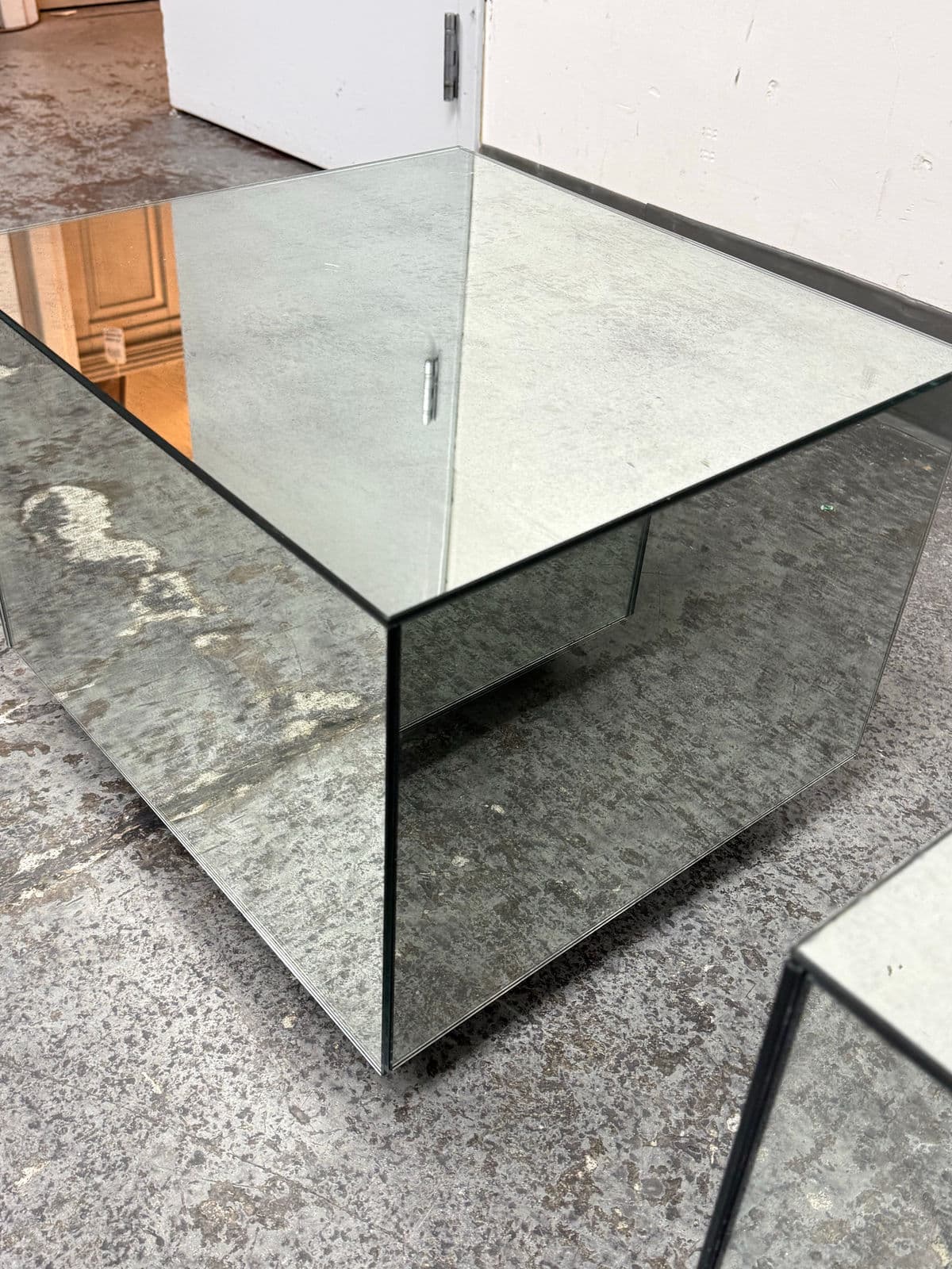 Bespoke Mirrored Cube Side Tables, Pair - Thumbnail 8