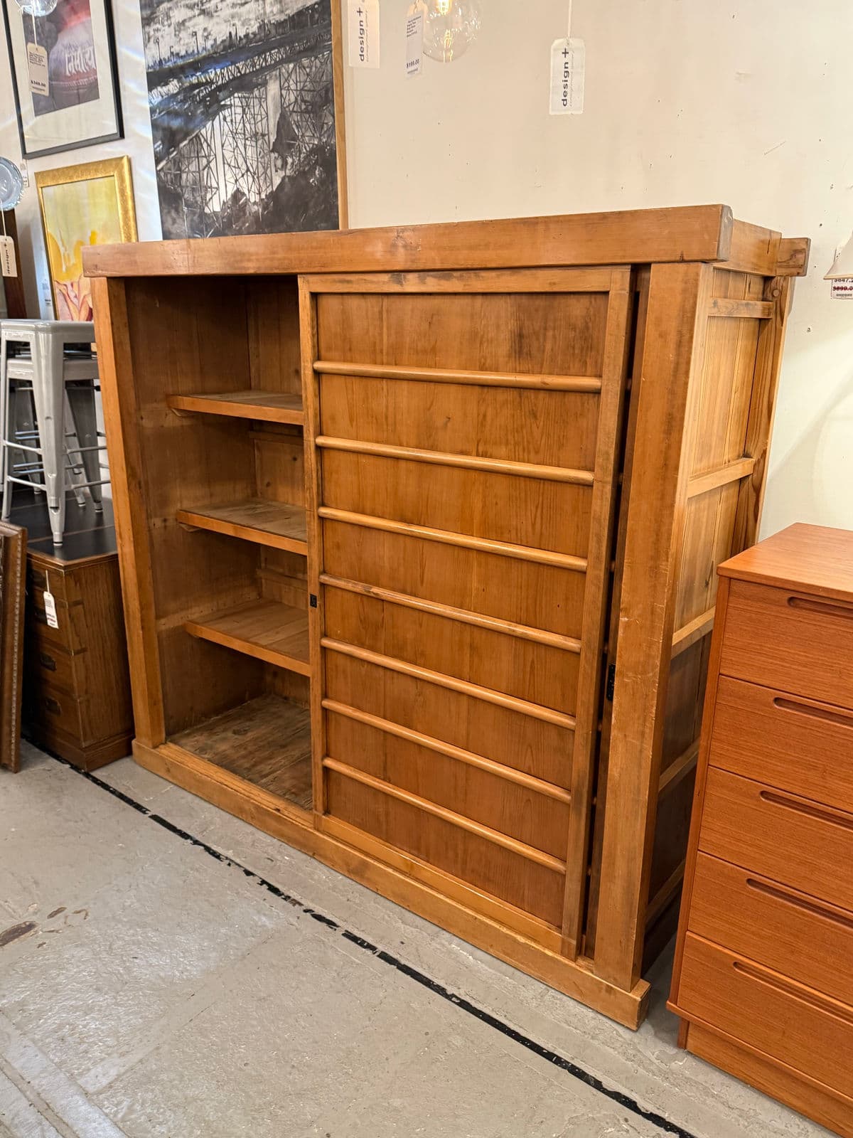 Tansu Storage Sliding Door Cabinet, Vintage - Thumbnail 10