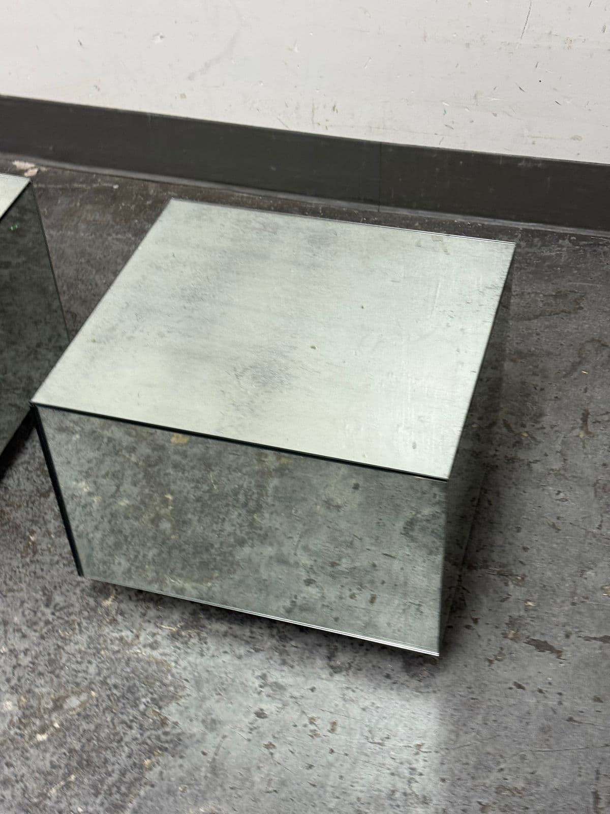 Bespoke Mirrored Cube Side Tables, Pair - Thumbnail 6