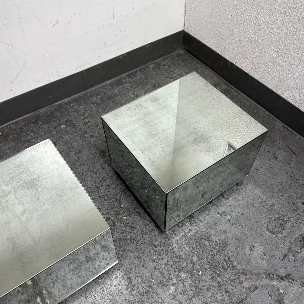 Bespoke Mirrored Cube Side Tables, Pair - Thumbnail 12