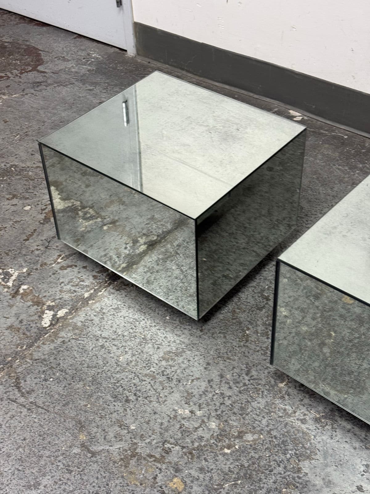 Bespoke Mirrored Cube Side Tables, Pair - Thumbnail 11