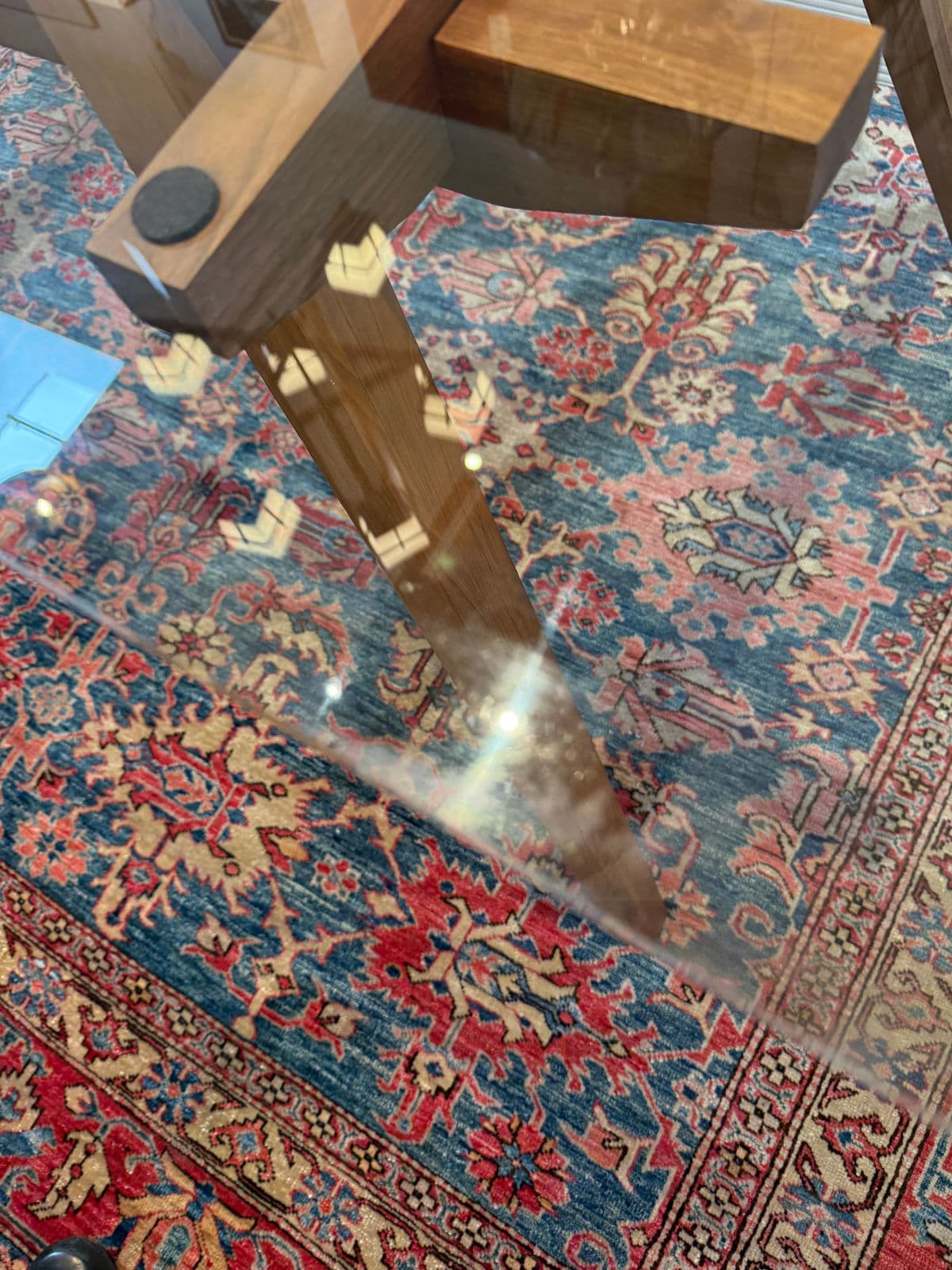 Organic Modernism Walnut Wood + Glass Dining Table - Thumbnail 7