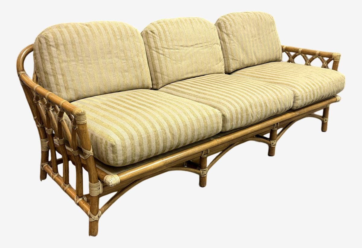 McGuire Furniture Cathedral Three Seater Sofa, Vintage - Image 1