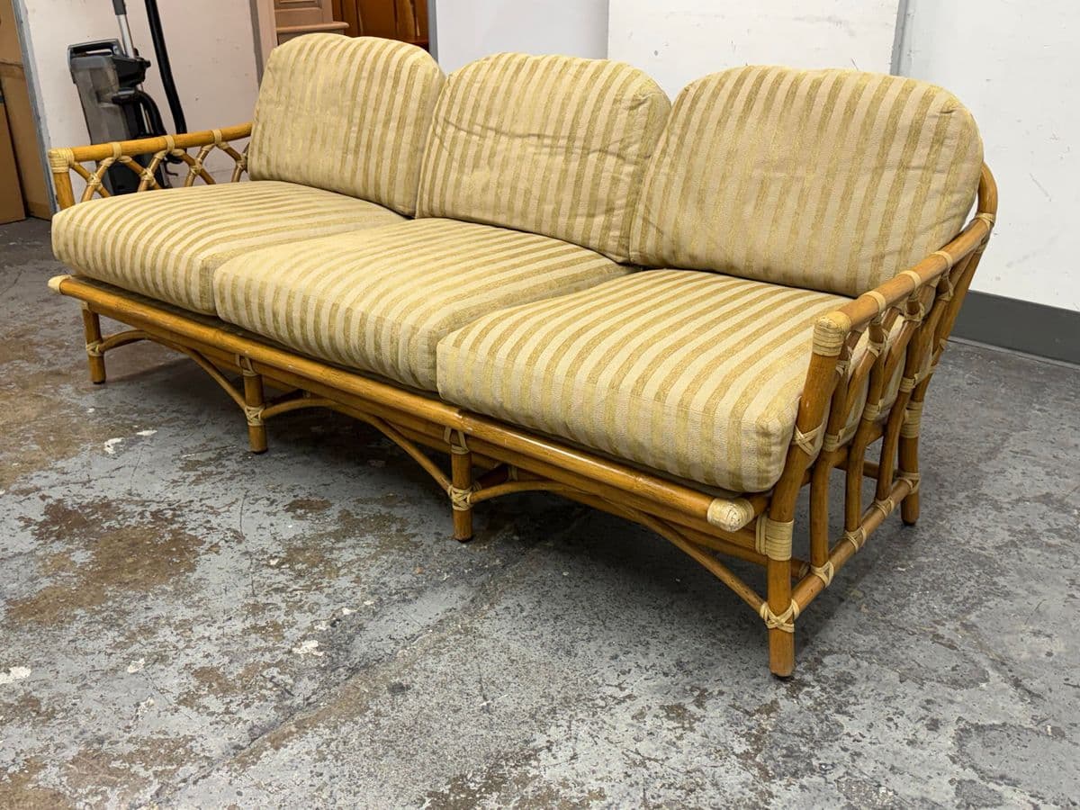 McGuire Furniture Cathedral Three Seater Sofa, Vintage - Thumbnail 4