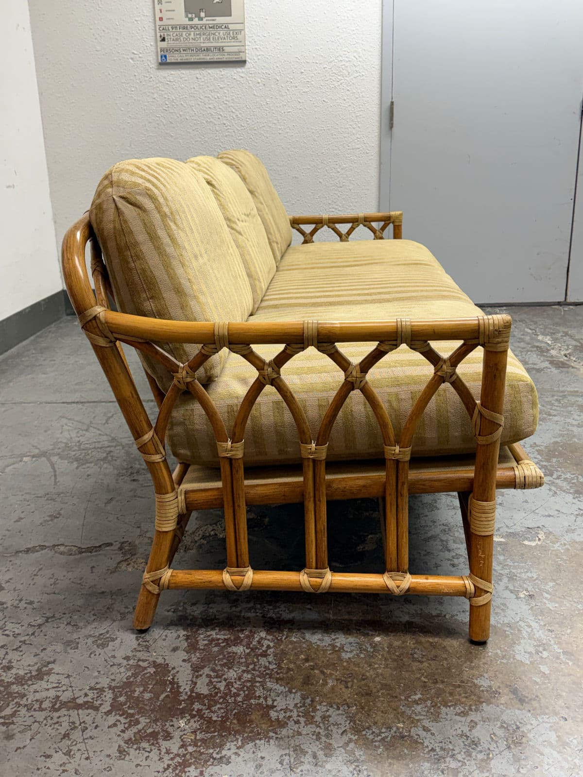 McGuire Furniture Cathedral Three Seater Sofa, Vintage - Thumbnail 7