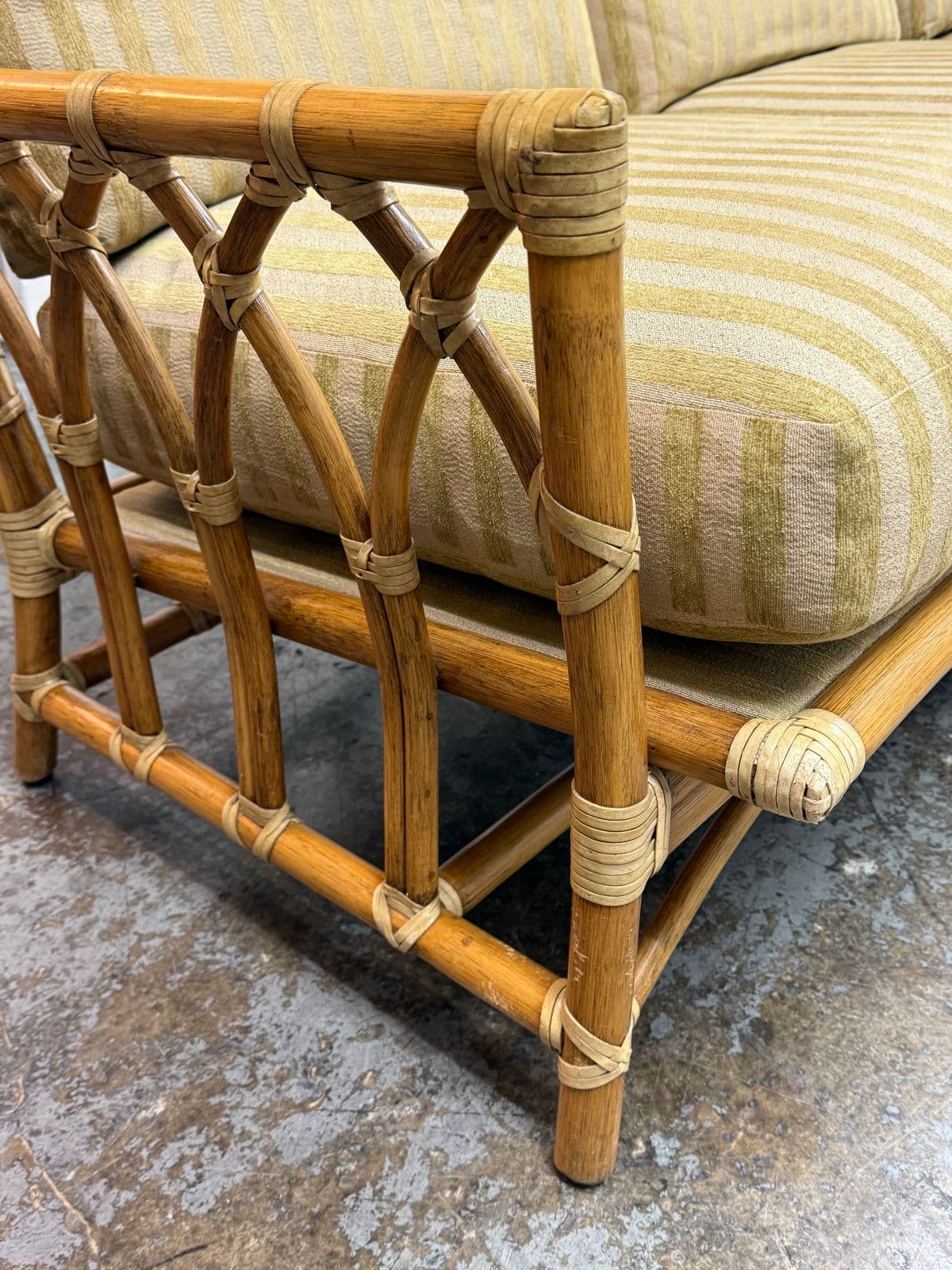 McGuire Furniture Cathedral Three Seater Sofa, Vintage - Thumbnail 9