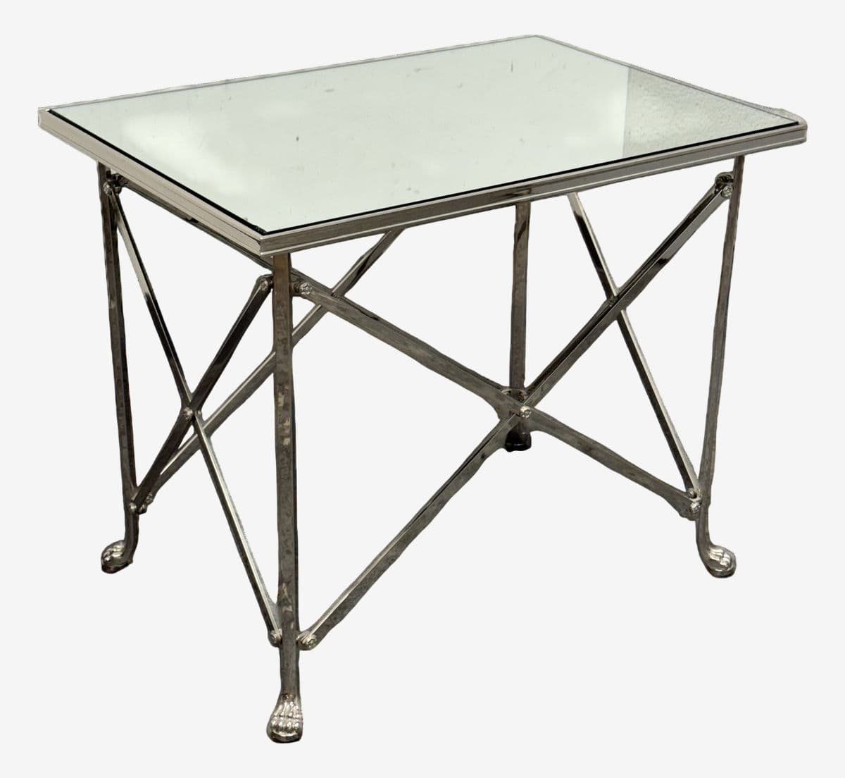 Directoire Rectangular Mirrored Side Table - Image 1