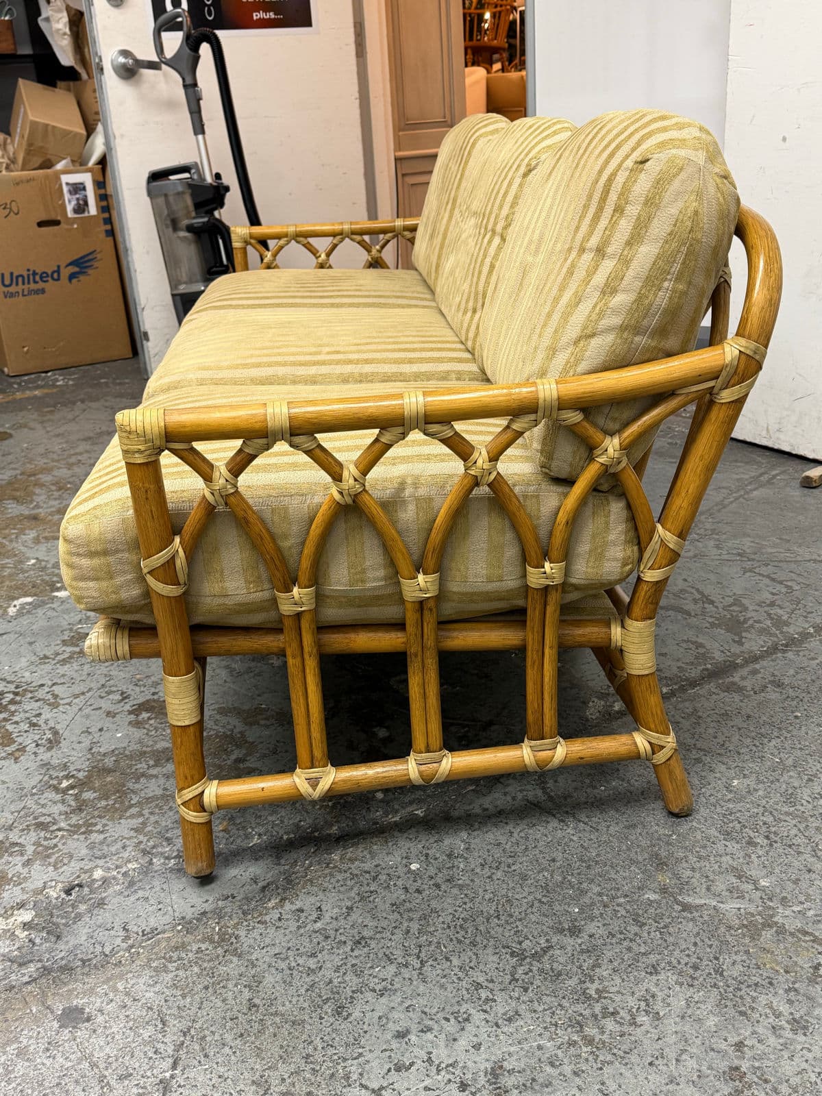 McGuire Furniture Cathedral Three Seater Sofa, Vintage - Thumbnail 5