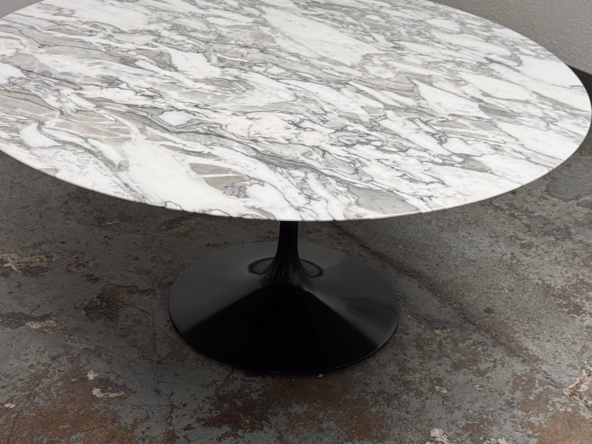 Eero Saarinen for Knoll Studio Arabescato Marble Dining Table, 60 Inch - Thumbnail 12
