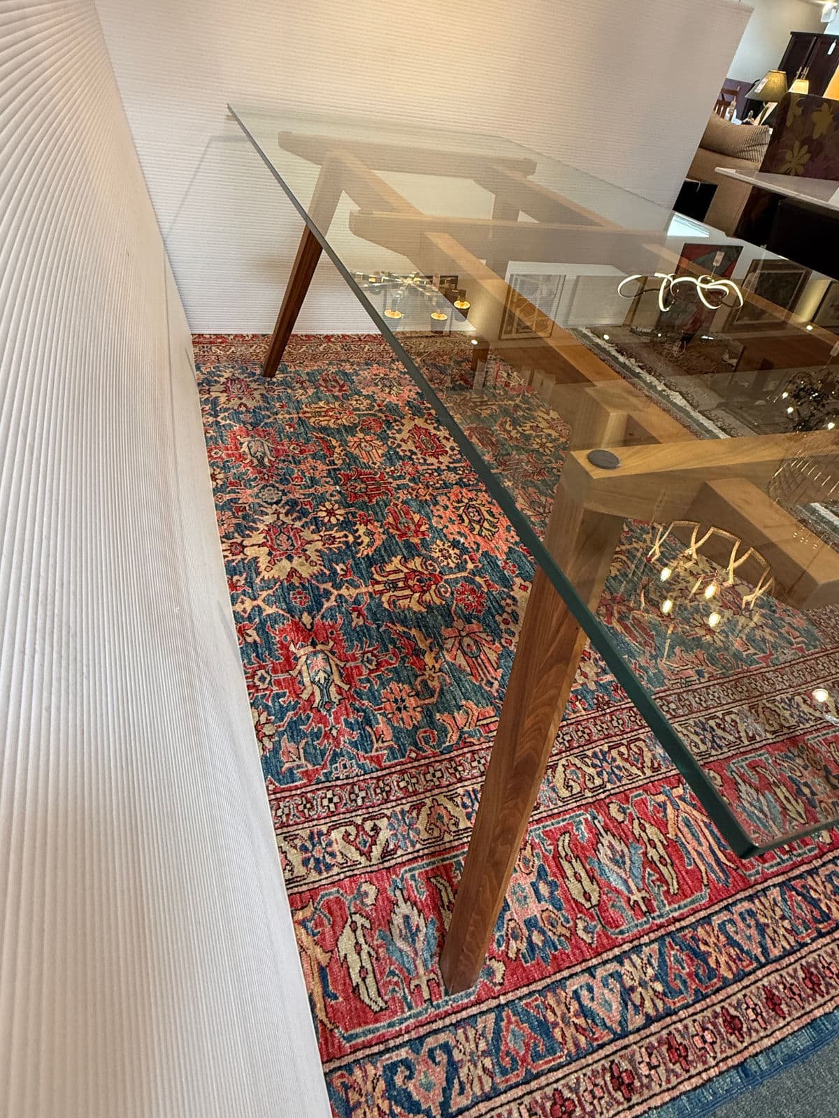 Organic Modernism Walnut Wood + Glass Dining Table - Thumbnail 12