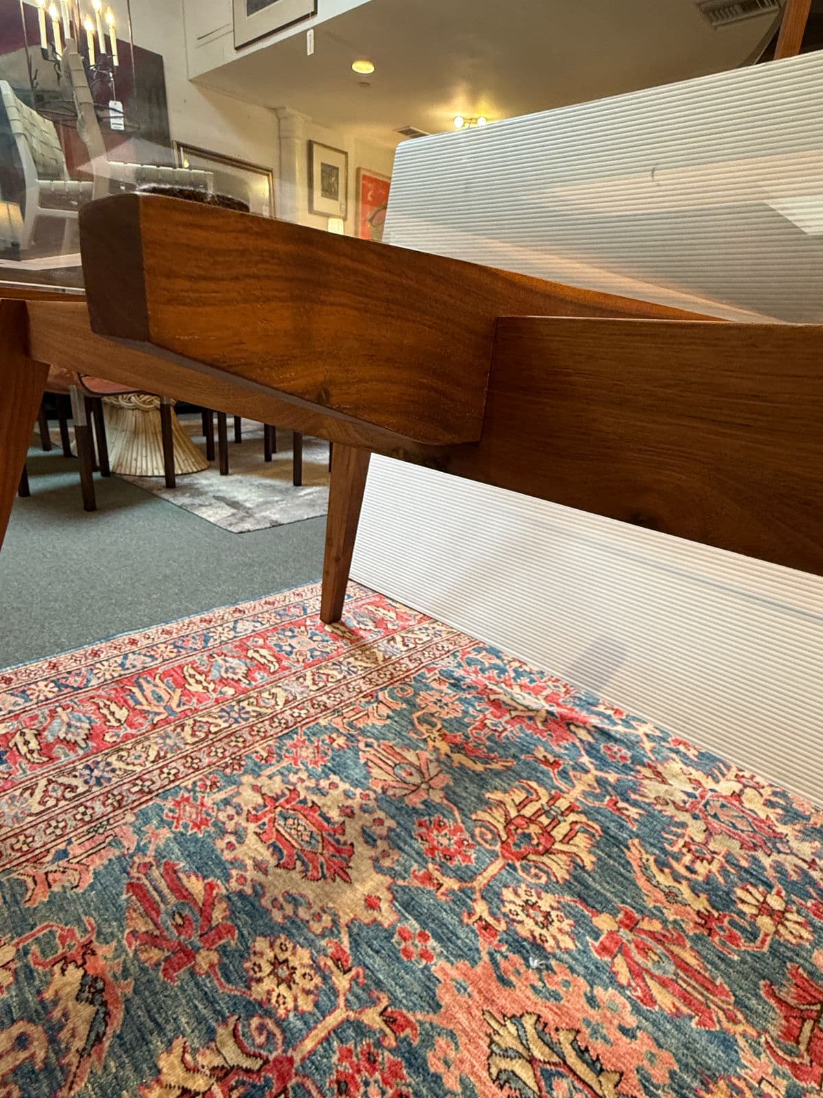 Organic Modernism Walnut Wood + Glass Dining Table - Thumbnail 11