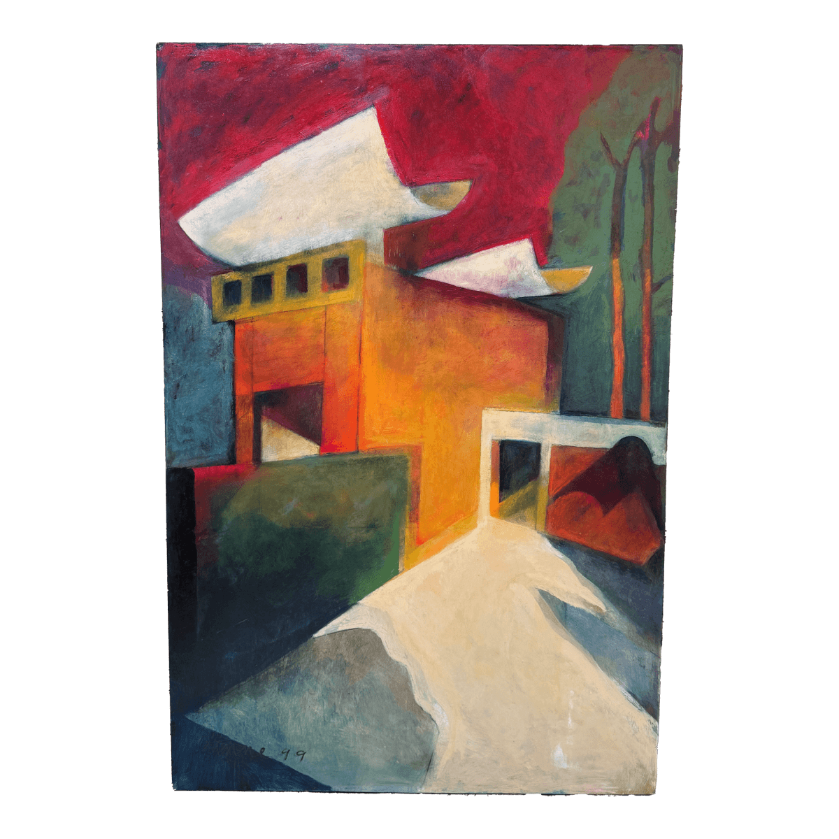 Katherine Dunn Giacometti Courtyard Oil Painting, Circa 1999 - Thumbnail 2