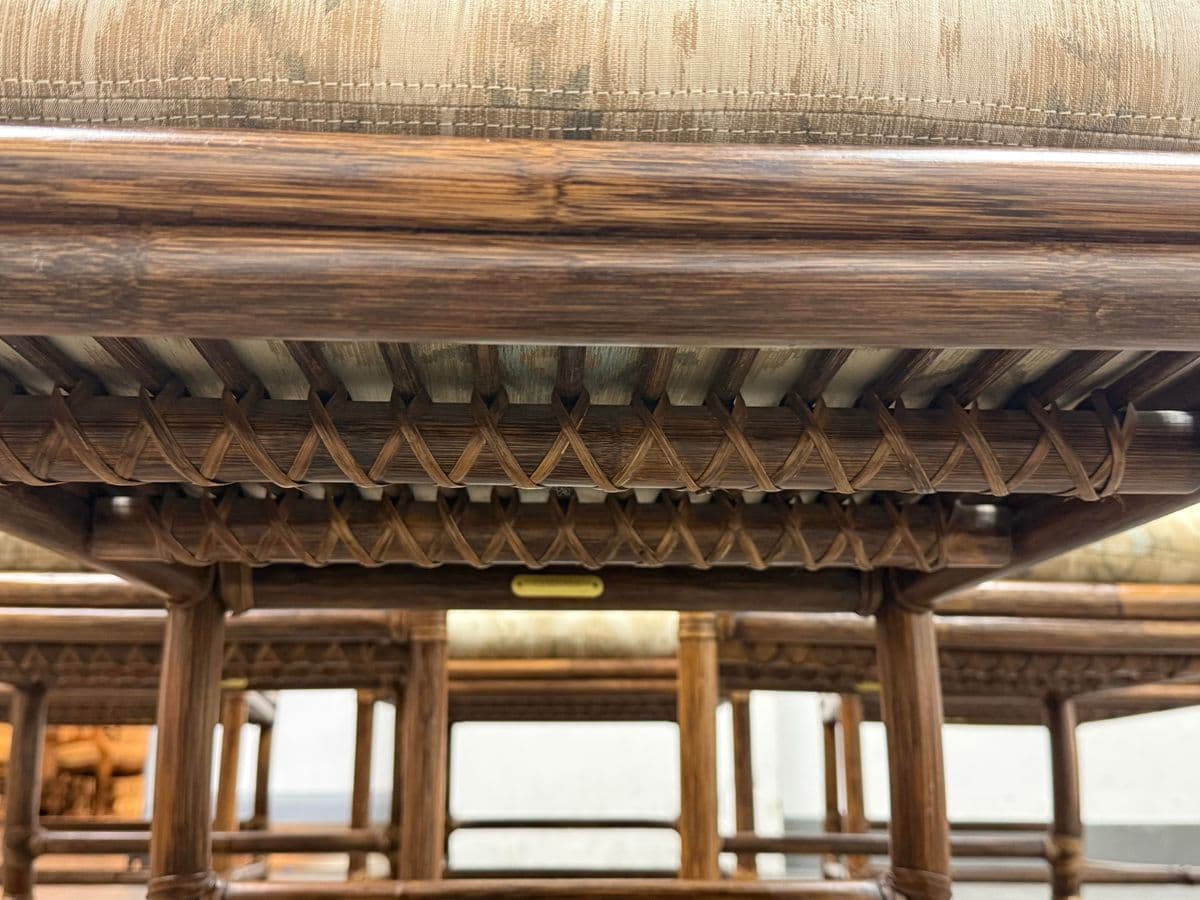 McGuire Furniture Far East Collection Dining Armchairs, Vintage Set of Six - Thumbnail 12