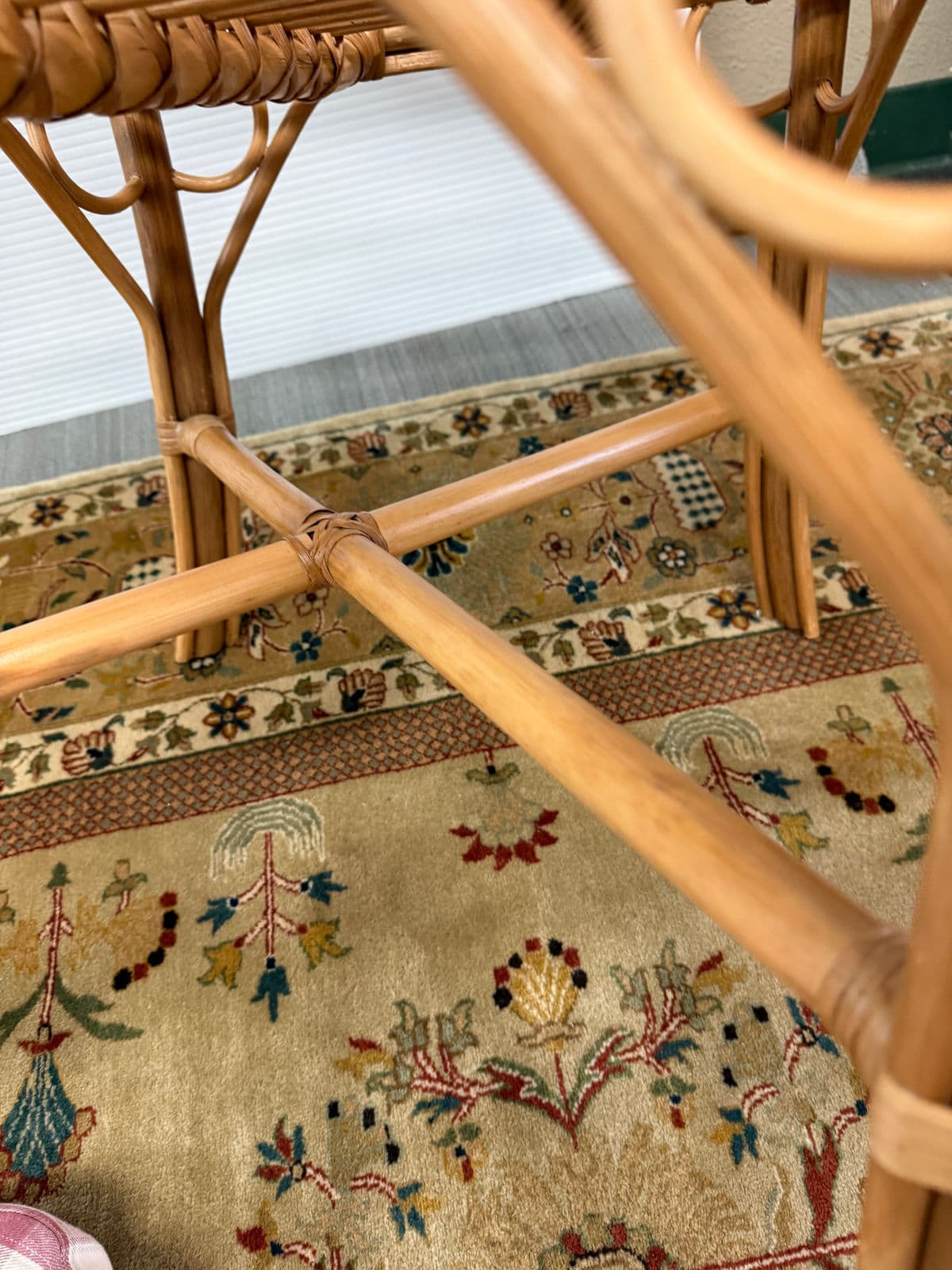 GreenRow Clara Wicker Chair + Plaid Cushion - Thumbnail 11