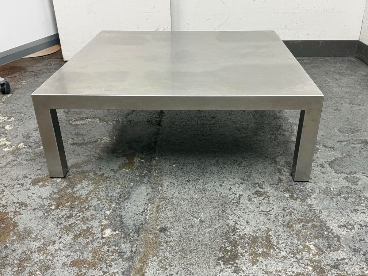 Maria Pergay Style French Stainless Steel Coffee Table - Thumbnail 3